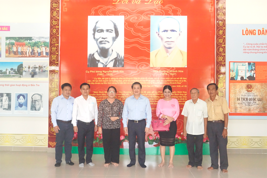 Bến Tre: Bí thư Tỉnh ủy Lê Đức Thọ khảo sát Chùa Tuyên Linh và Khu lưu niệm cụ Nguyễn Sinh Sắc