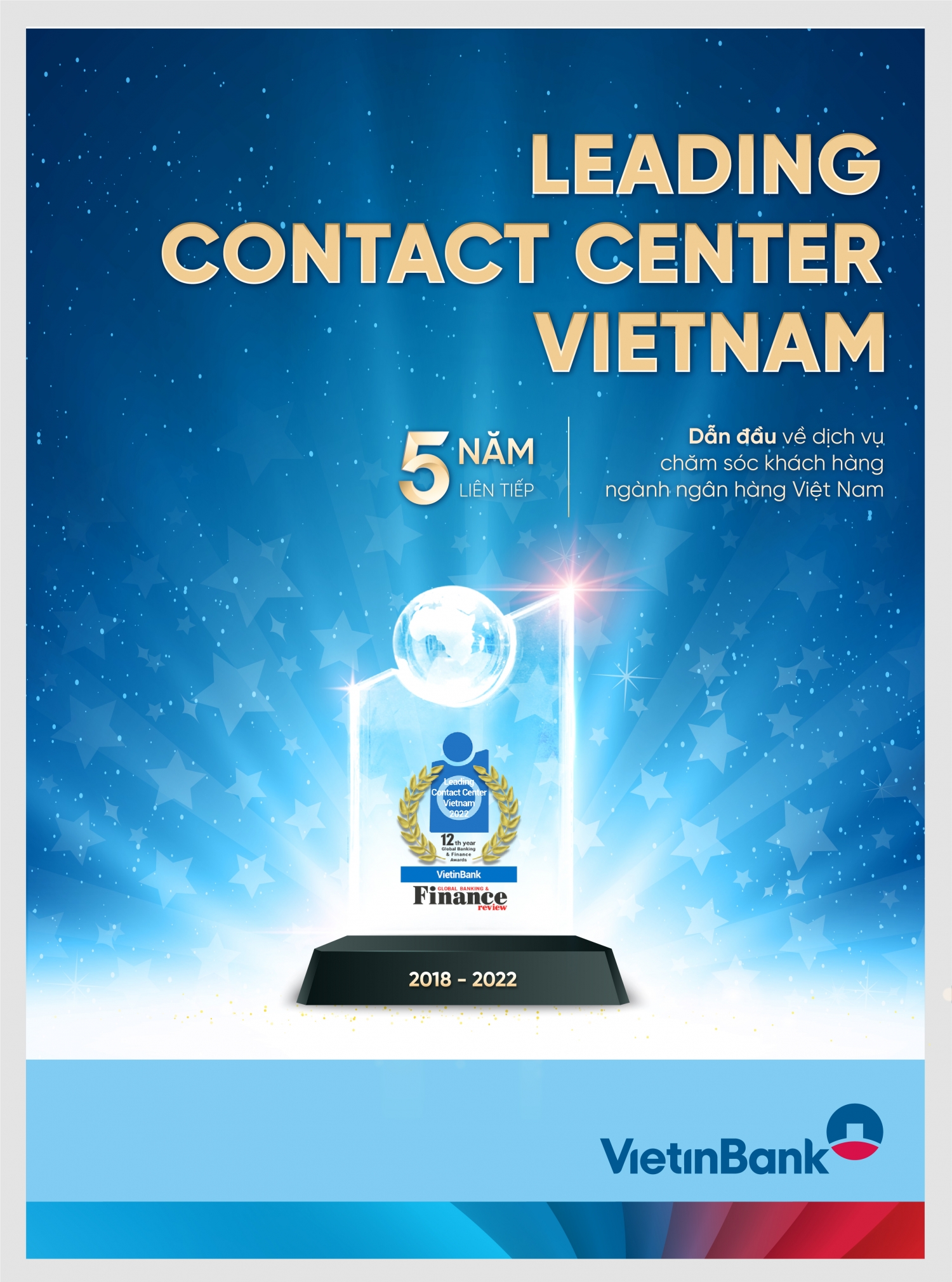 5 năm liên tiếp, VietinBank giữ vững vị thế dẫn đầu trong ngành chăm sóc khách hàng