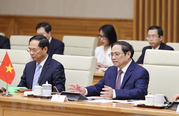 Thủ tướng Phạm Minh Chính phát biểu. (Ảnh: Dương Giang/TTXVN)