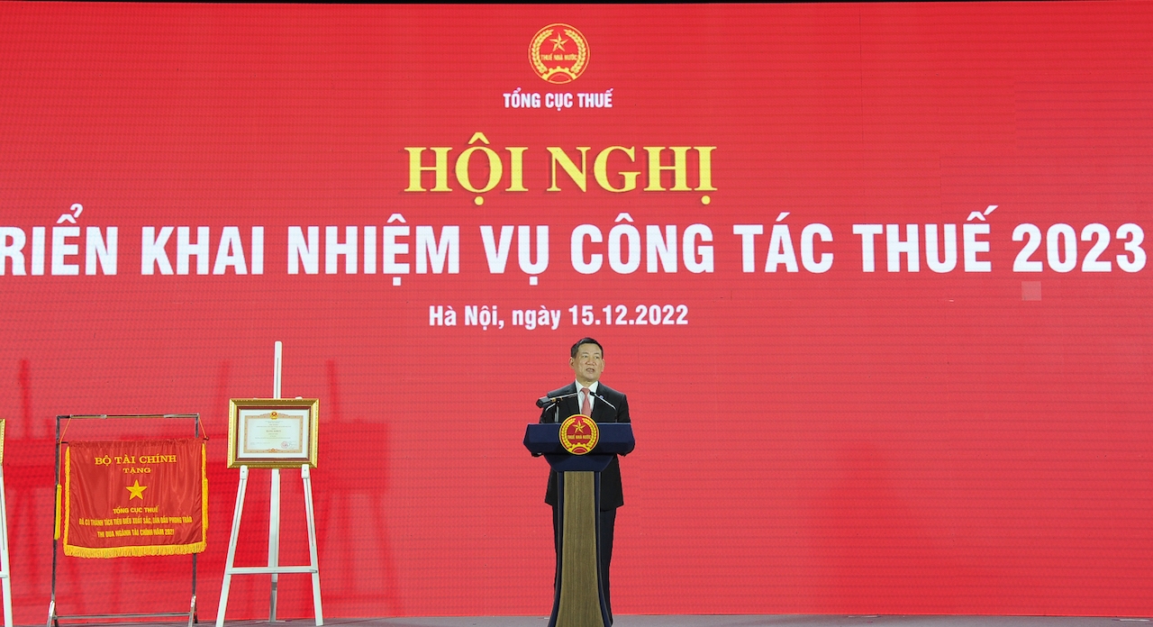 Bộ trưởng Bộ Tài chính Hồ Đức Phớc phát biểu tại Hội nghị