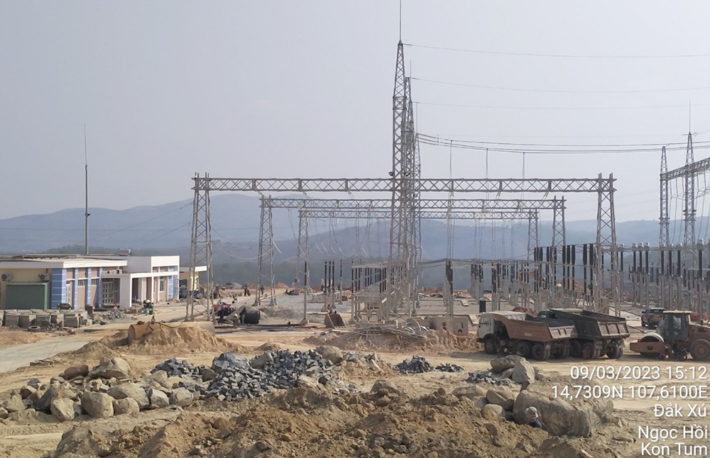 Nỗ lực hoàn thành thi công Trạm cắt 220kV Bờ Y và đấu nối trong tháng 3/2023