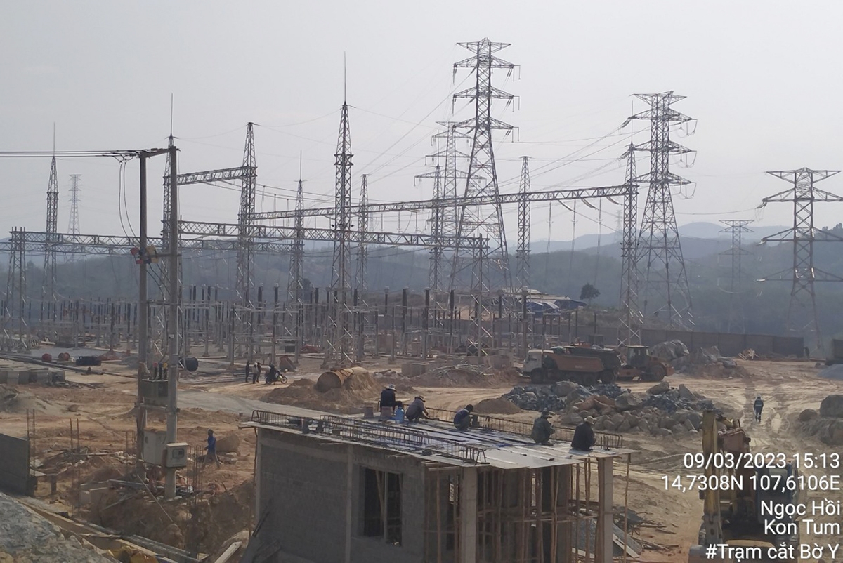 Nỗ lực hoàn thành thi công Trạm cắt 220kV Bờ Y và đấu nối trong tháng 3/2023