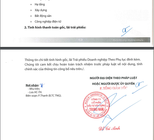 Trung Nam Group lại chậm thanh toán liên tiếp hai lô trái phiếu