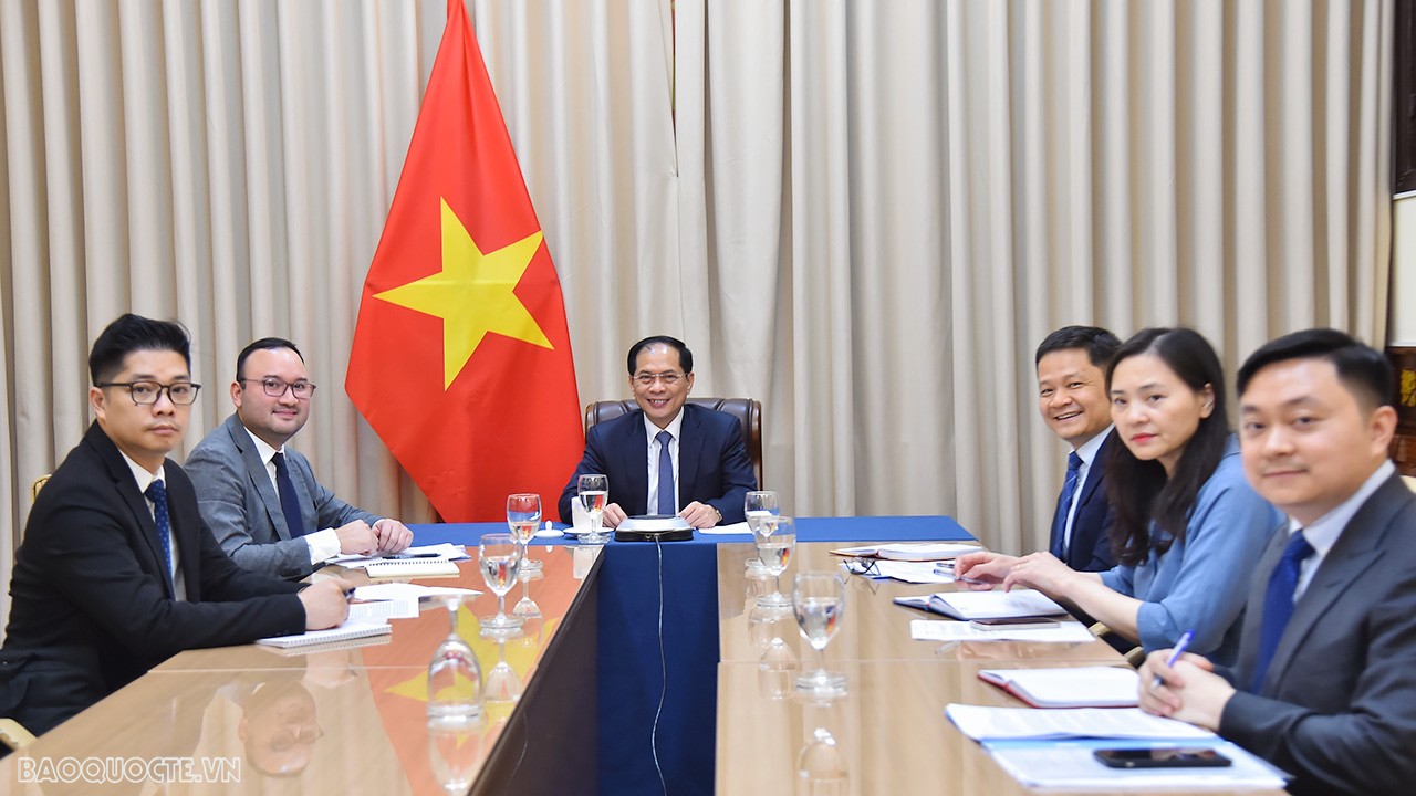 Bộ trưởng Ngoại giao Bùi Thanh Sơn hội đàm trực tuyến với Bộ trưởng Ngoại giao và Hợp tác Mozambique