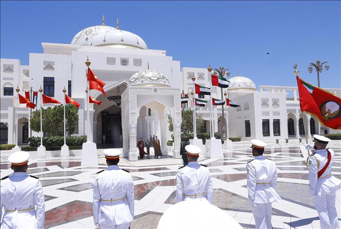 Phó Chủ tịch nước Võ Thị Ánh Xuân hội kiến Tổng thống UAE Chú thích ảnh