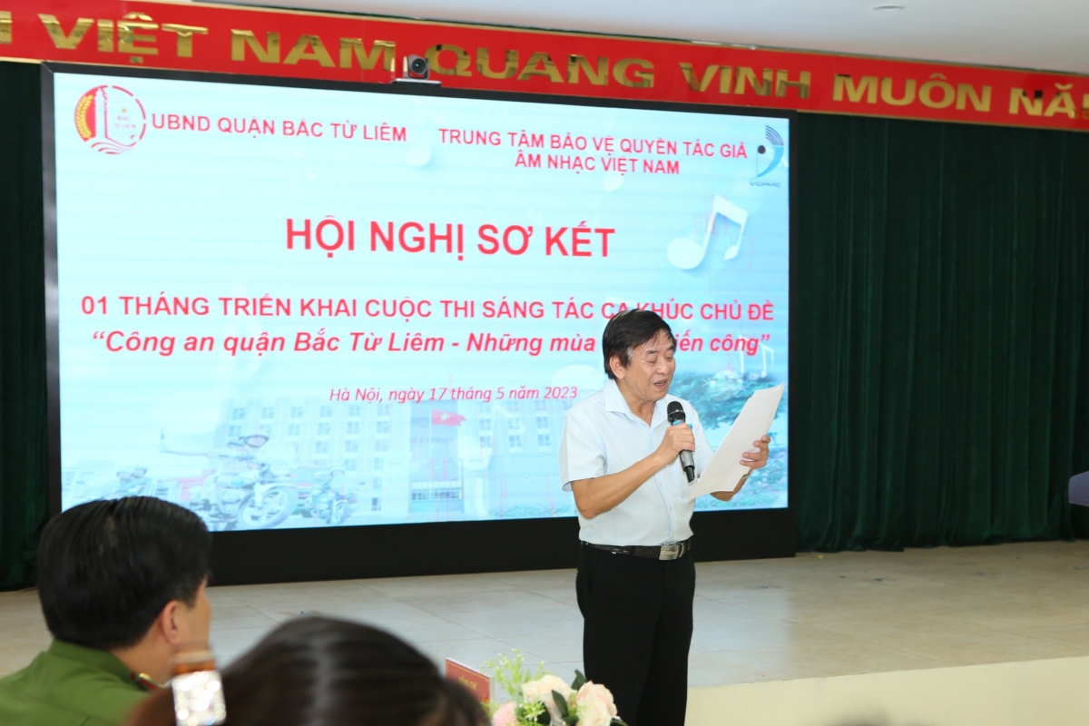 Sơ kết 01 tháng triển khai cuộc thi sáng tác ca khúc chủ đề “Công an quận Bắc Từ Liêm - Những mùa hoa chiến công”