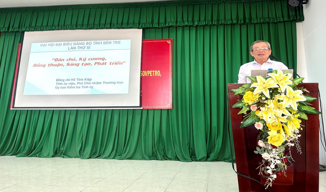 Đồng chí Hồ Tính Kiệp, Tỉnh ủy viên, Phó Chủ nhiệm Thường trực UBKT Tỉnh ủy Bến Tre