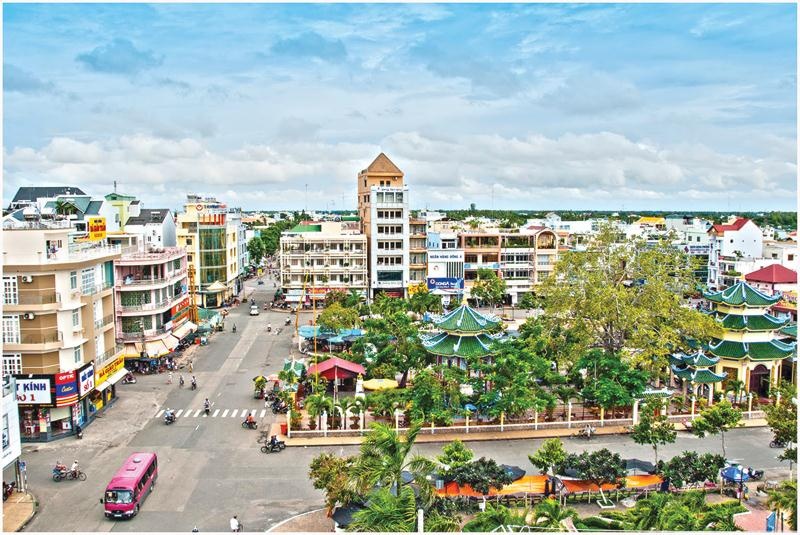 Một góc thành phố Châu Đốc, tỉnh An Giang.