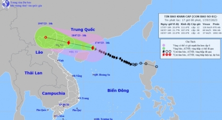 Bão số 1 đổi hướng, di chuyển nhanh hơn