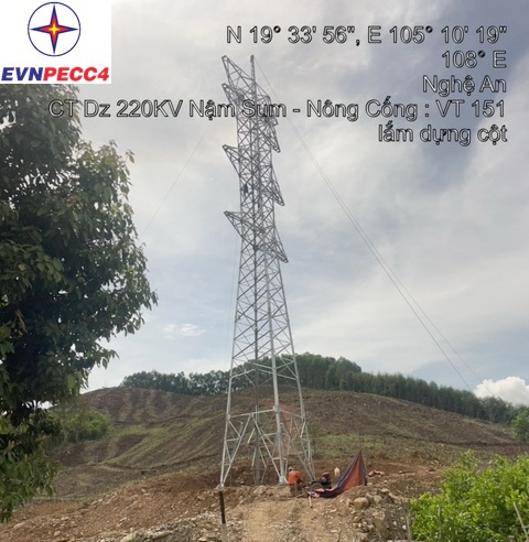Quyết tâm cao, nỗ lực lớn đưa dự án Đường dây 220kV Nậm Sum - Nông Cống về đích