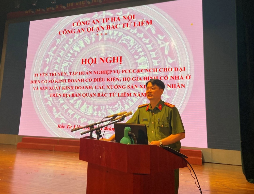 Công an quận Bắc Từ Liêm: Tập huấn công tác PCCC cho đối tượng  nhà ở kết hợp sản xuất kinh doanh