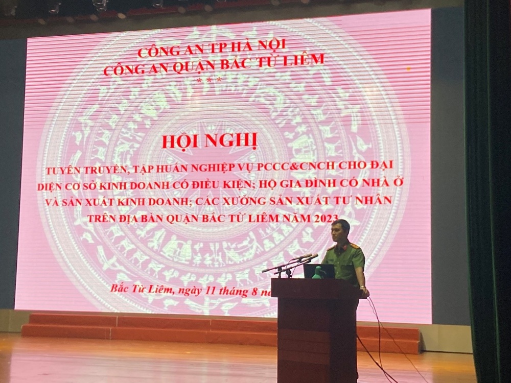 Công an quận Bắc Từ Liêm: Tập huấn công tác PCCC cho đối tượng  nhà ở kết hợp sản xuất kinh doanh