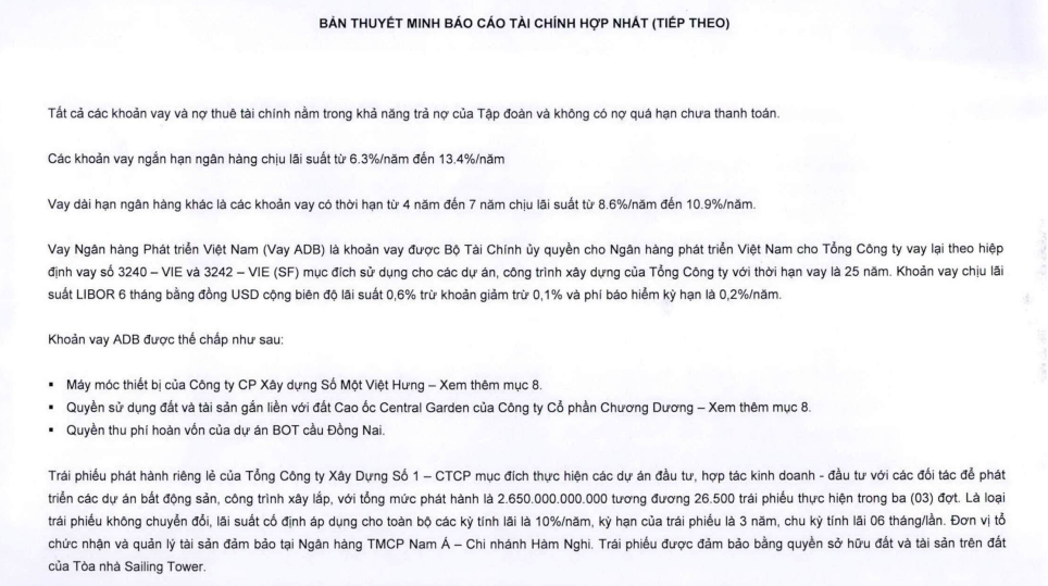 Tổng công ty Xây dựng số 1: Cơ cấu vốn mất cân đối, gánh nặng nợ nần