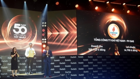 PV GAS lần thứ 11 liên tiếp nhận vinh danh của Forbes Việt Nam “Top 50 Công ty niêm yết tốt nhất Việt Nam năm 2023”