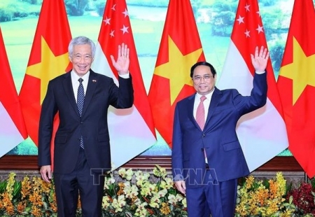 Thủ tướng Phạm Minh Chính hội đàm với Thủ tướng Singapore Lý Hiển Long