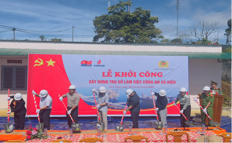Khởi công xây dựng trụ sở Công an xã tại Kon Tum do Vietsovpetro tài trợ