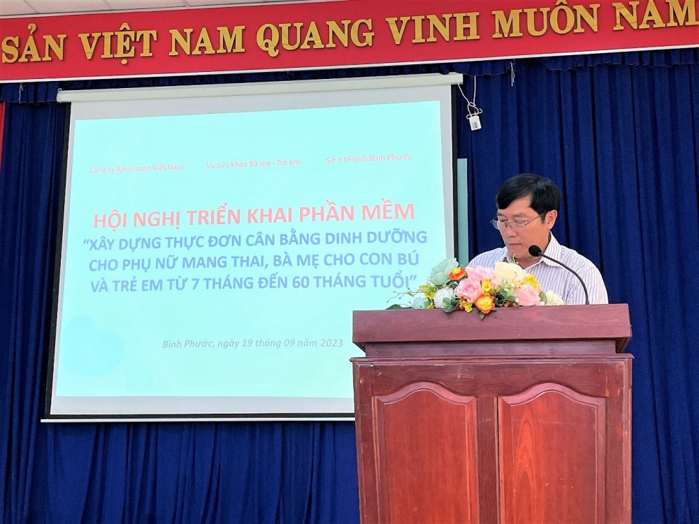 Phần mềm xây dựng thực đơn dinh dưỡng cho bà mẹ và trẻ em đến với tỉnh Bình Phước