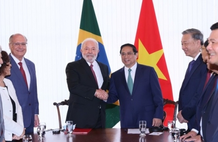 Thủ tướng Phạm Minh Chính hội đàm với Tổng thống Brazil Luiz Inacio Lula da Silva
