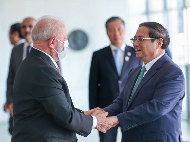 Thủ tướng Phạm Minh Chính hội đàm với Tổng thống Brazil Luiz Inacio Lula da Silva