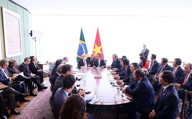 Thủ tướng Phạm Minh Chính hội đàm với Tổng thống Brazil Luiz Inacio Lula da Silva