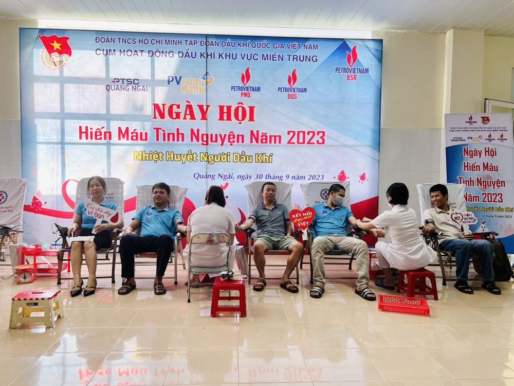 Tuổi trẻ BSR phối hợp cùng Cụm hoạt động Dầu khí miền Trung tổ chức hiến máu tình nguyện năm 2023