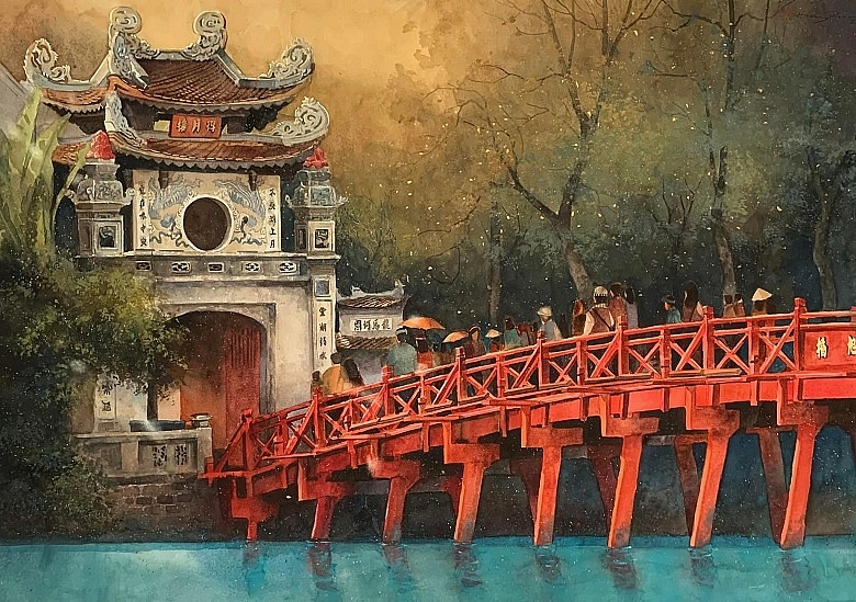 Ngắm nhìn Hà Nội đầy chất thơ qua triển lãm tranh “Chút tình gửi Phố”
