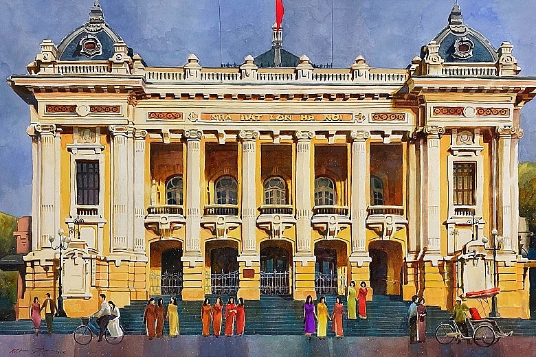 Ngắm nhìn Hà Nội đầy chất thơ qua triển lãm tranh “Chút tình gửi Phố”