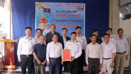 CLB Dầu khí Trường Sa bàn giao Nhà đồng đội trong Chương trình Xuân Trường Sa năm 2023