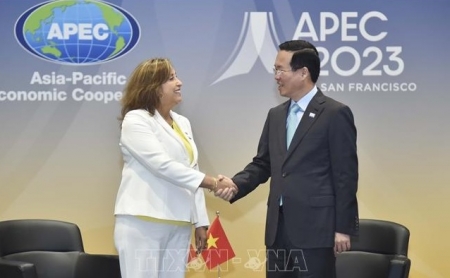 Chủ tịch nước Võ Văn Thưởng gặp Tổng thống Peru, khẳng định tăng cường hợp tác