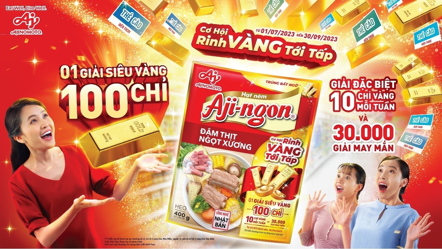 Trúng 100 chỉ vàng nhờ mua hạt nêm