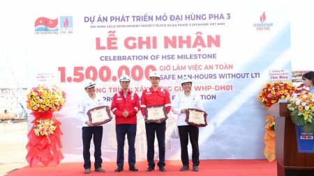 Dự án Phát triển mỏ Đại Hùng pha 3 ghi nhận 1,5 triệu giờ làm việc an toàn