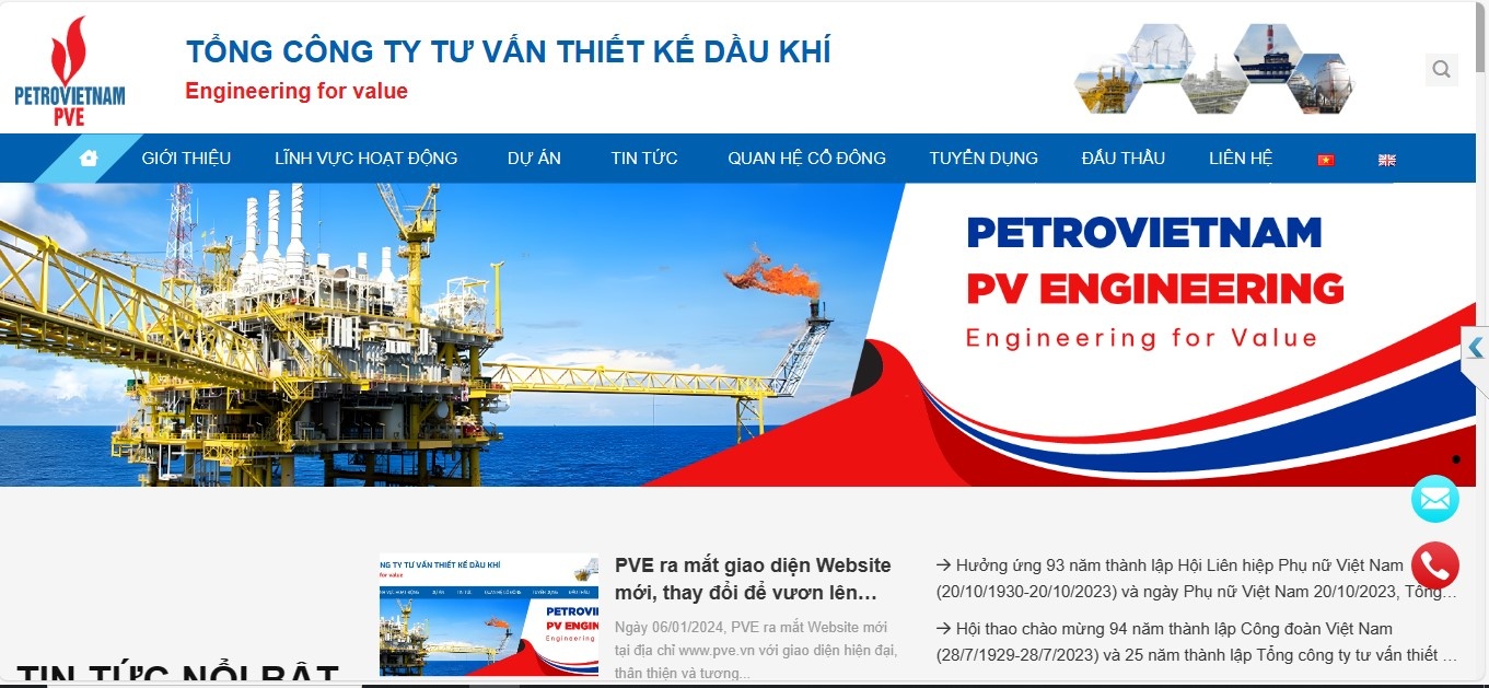 PVE ra mắt giao diện website mới, thay đổi để vươn lên