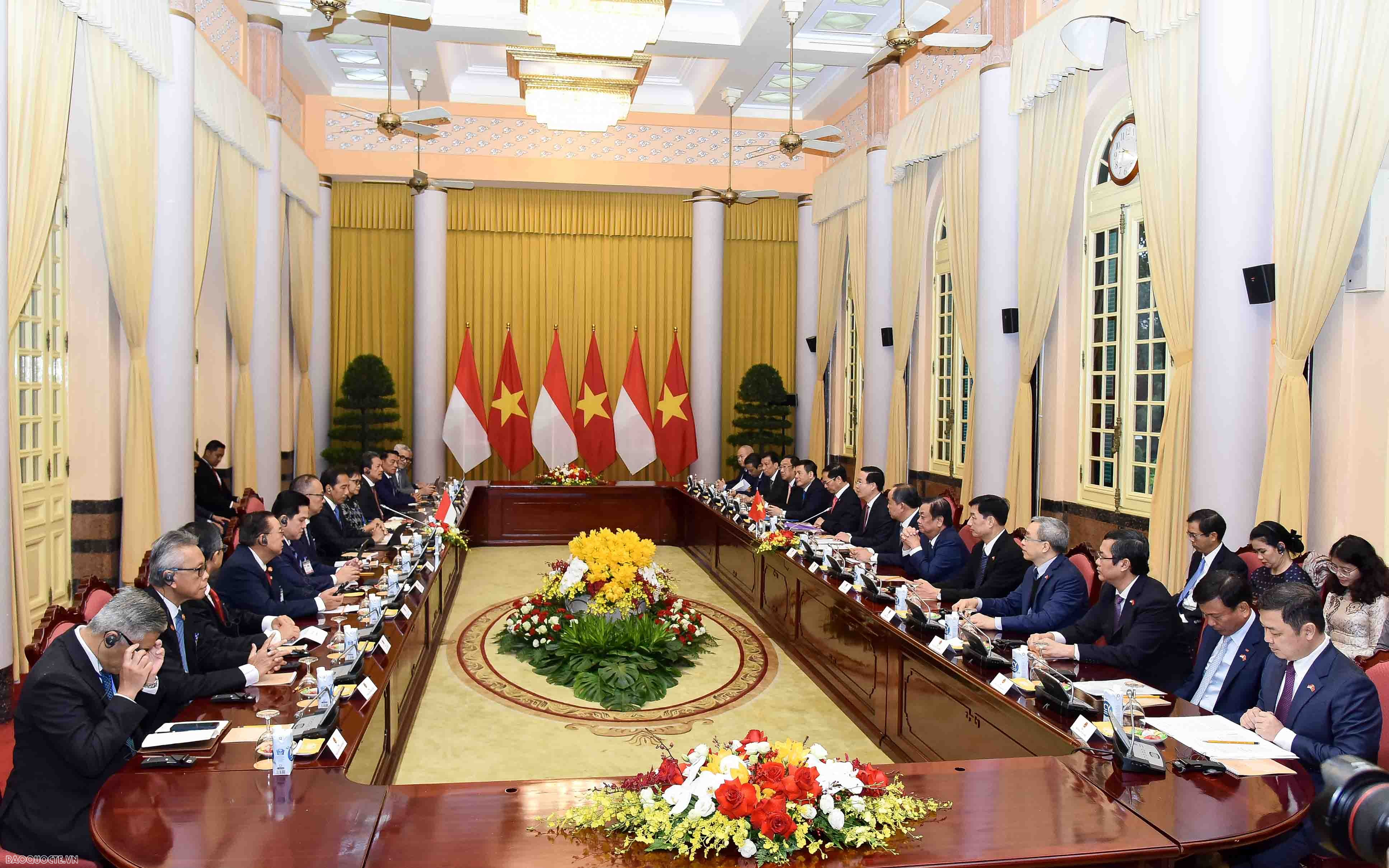 Chủ tịch nước Võ Văn Thưởng hội đàm với Tổng Thống Indonesia Joko Widodo