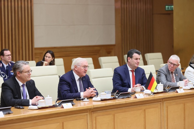 Thủ tướng Chính phủ Phạm Minh Chính hội kiến Tổng thống Đức  Frank-Walter Steinmeier