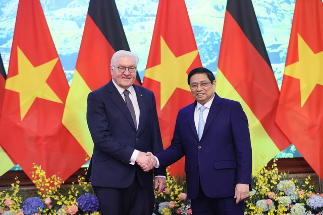 Thủ tướng Chính phủ Phạm Minh Chính hội kiến Tổng thống Đức  Frank-Walter Steinmeier