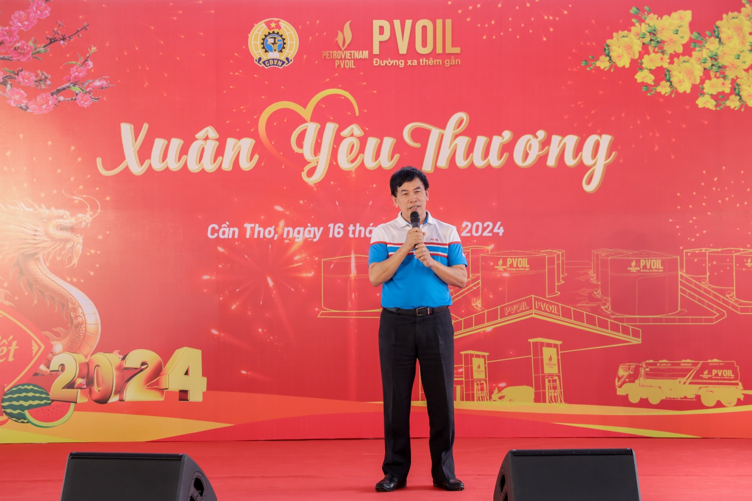 Ông Đoàn Duy Công – Chủ tịch Công đoàn Tổng công ty phát biểu tại chương trình