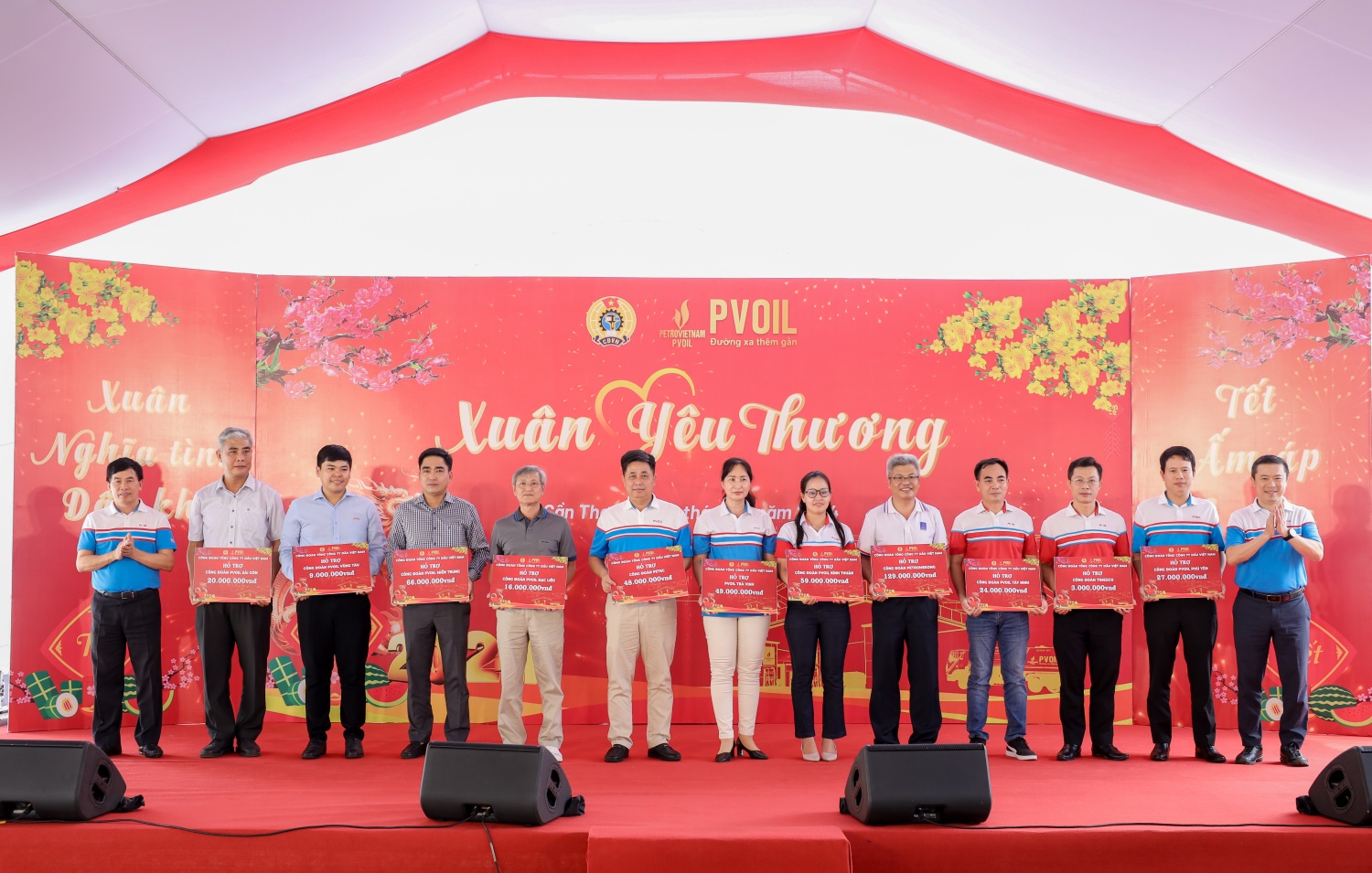 Lãnh đạo Tổng công ty trao kinh phí hỗ trợ cho các tổ chức Công đoàn trực thuộc