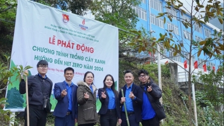 Đoàn Thanh niên PV Power phát động "Trồng cây xanh hướng tới Net Zero năm 2024" tại Nhà máy Thủy điện Hủa Na