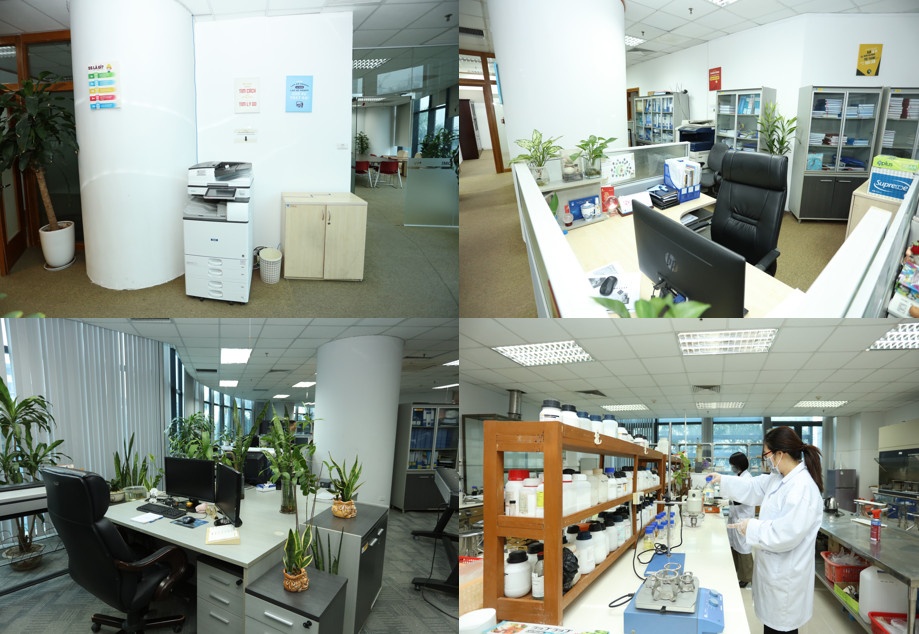 Không gian khu vực làm việc sạch sẽ, bố trí khoa học.
