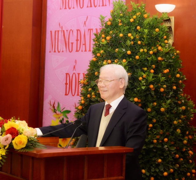 Tổng Bí thư Nguyễn Phú Trọng chúc Tết lãnh đạo, nguyên lãnh đạo Đảng, Nhà nước