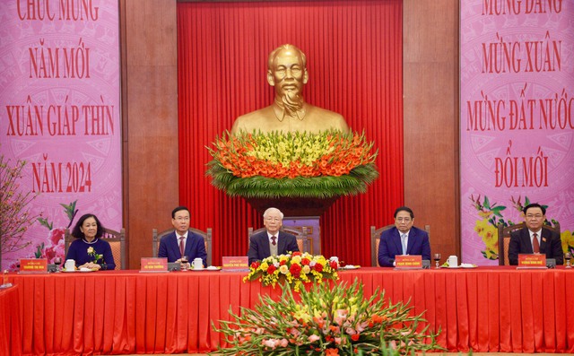 Tổng Bí thư Nguyễn Phú Trọng chúc Tết lãnh đạo, nguyên lãnh đạo Đảng, Nhà nước