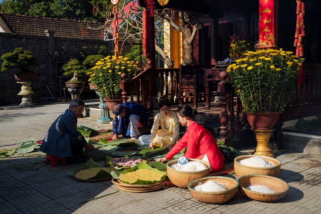 Đậm đà hương vị bánh chưng, bánh tét ngày Tết