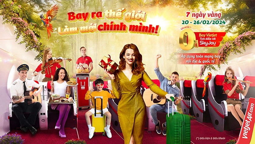 Du xuân năm mới cùng ưu đãi vé bay 0 đồng từ Vietjet Du xuân năm mới cùng ưu đãi vé bay 0 đồng từ Vietjet