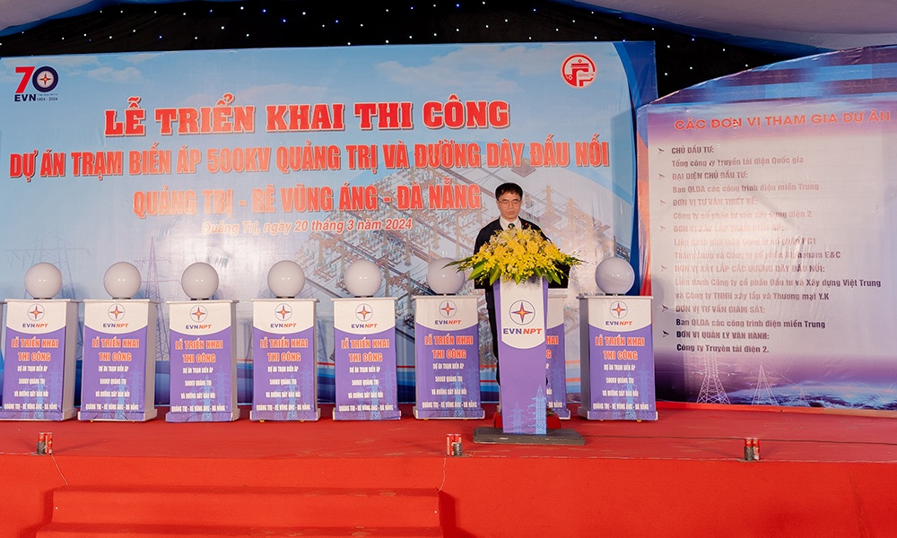 Triển khai thi công Trạm biến áp 500kV Quảng Trị và đường dây đấu nối