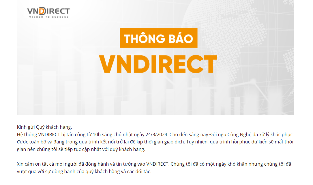 Hệ thống VNDirect bị tấn công