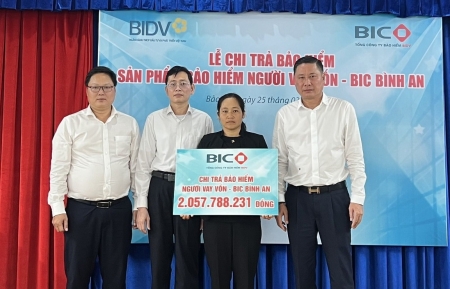 BIC chi trả hơn 2 tỷ đồng quyền lợi bảo hiểm cho khách hàng vay vốn tại Lâm Đồng