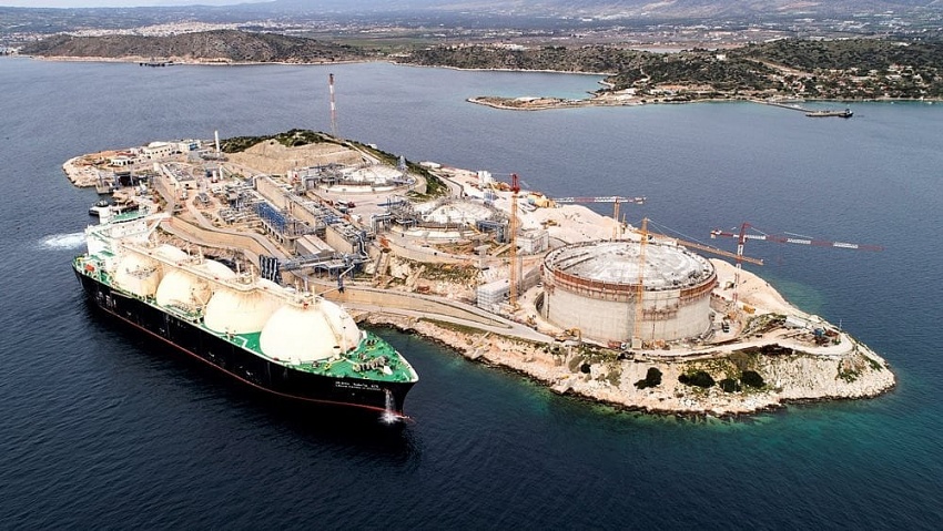 Trạm lưu trữ và tái khí hóa LNG duy nhất đang hoạt động của Hy Lạp nằm ở Revithoussa.Nguồn: Bộ Năng lượng Trạm lưu trữ và tái khí hóa LNG duy nhất đang hoạt động của Hy Lạp nằm ở Revithoussa.Nguồn: Bộ Năng lượng