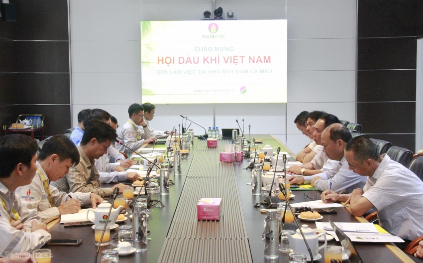 Hội Dầu khí Việt Nam làm việc với Hội Dầu khí Cà Mau và PVCFC
