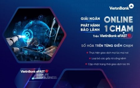 VietinBank triển khai giải ngân và phát hành bảo lãnh online “một chạm” trên VietinBank eFAST