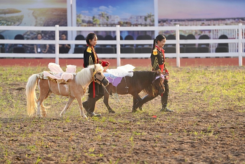 Choáng ngợp với màn ra mắt của Học viện cưỡi ngựa đầu tiên tại Việt Nam trên đảo Vũ Yên